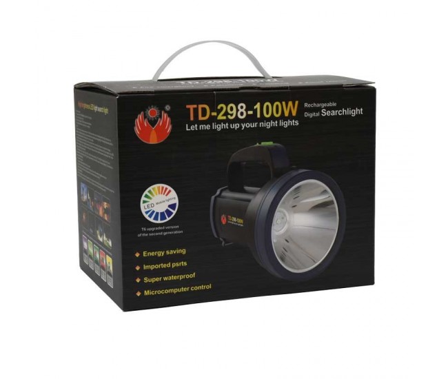 Lanterna TD-298 cu Led 100W si 3 Faze de Lumina / Acumulator LI-Po