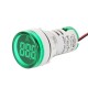 Ampermetru Digital Verde de Panou 220V / Ø 22mm