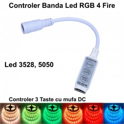 Mini Controler Led RGB cu Mufa DC Mini Controler Led RGB cu Mufa DC