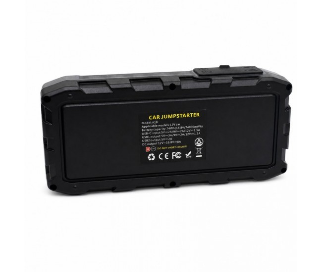 Robot Pornire Auto 12V 74000mWh 5000mAh Power Bank Lanterna A18 DALBI