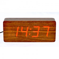 Ceas 1292 Mare, Lemn Maro-Led Rosu 21X9X4,8cm Ceas 1292 Mare, Lemn Maro-Led Rosu 21X9X4,8cm