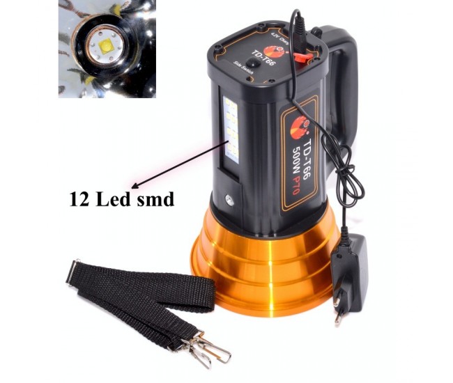 Lanterna Laser Led 500W + 12 Led T4, TD-T66