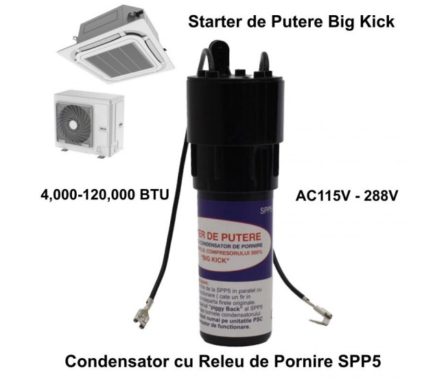 Condensator cu Releu de Pornire, Starter de Aer Conditionat AC-SPP5 / 4000-120000BTU