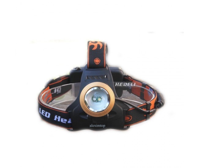 Lanterna de Cap cu Acumulator 2XT6 led CREE, Lumina Alb/Verde