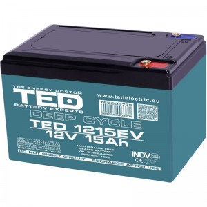Acumulator 12V 15Ah Deep Cycle plumb-acid pentru scutere electrice, UPS si aplicatii industriale