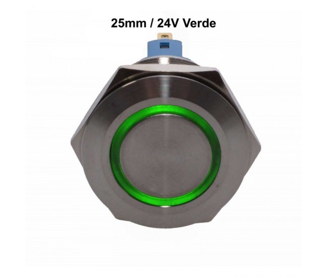 Push Buton 25mm/24V Led Verde