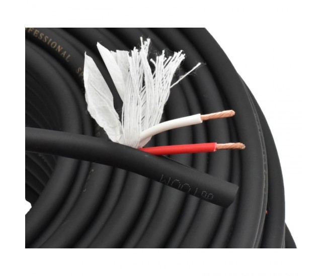 Cablu Audio Prof Rotund 2x2,5mm2 cu Bumbac / 8mm - 100m/Rol