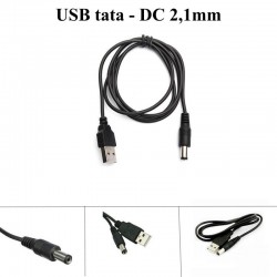 Cablu Alimentare USB Tata la DC Tata 2,1mm/0,6m