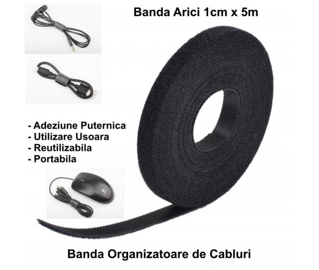 Banda cu Arici Velcro 1cm x 5m