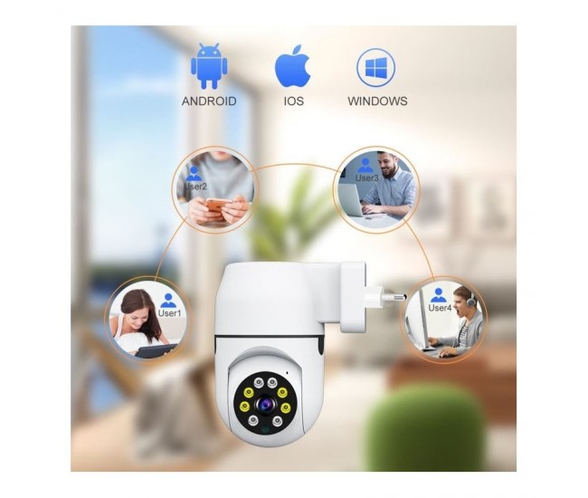 Camera de Supraveghere la Priza cu IP - PTZ 360˚ - Wifi si APP / V380