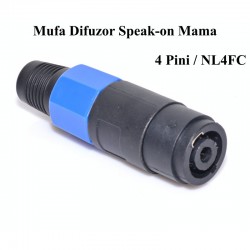 Mufa Difuzor Speakon Mama 4 Pini cu Cauciuc Mufa Difuzor Speakon Mama 4 Pini cu Cauciuc
