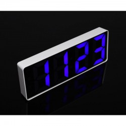 Ceas Alb Oglinda cu Lumina LED Albastru, GH-0712L Ceas Alb Oglinda cu Lumina LED Albastru, GH-0712L