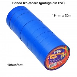 Banda Izolier Albastra 19mm x 20m - Set/10buc Banda Izolier Albastra 19mm x 20m - Set/10buc