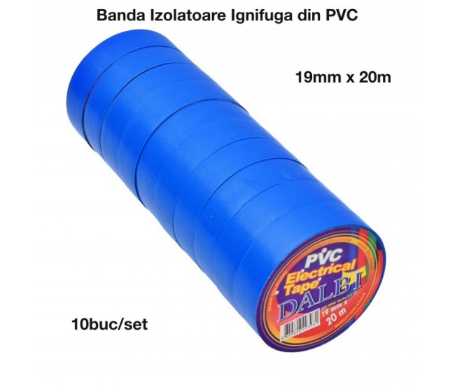 Banda Izolier Albastra 19mm x 20m - Set/10buc