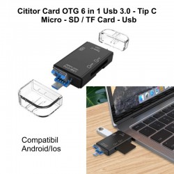 Cititor de Card OTG 6 in 1 cu USB 3.0 - Micro - Tip C - TF/SD Card Cititor de Card OTG 6 in 1 cu USB 3.0 - Micro - Tip C - TF/SD Card