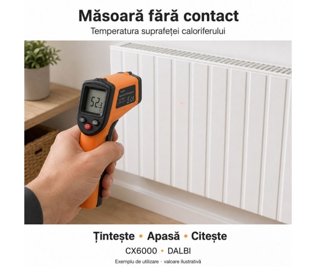 Termometru Infraroșu Digital cu Laser -50°C–400°C CX6000 DALBI