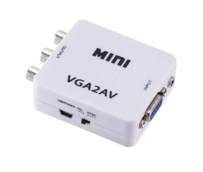 Convertor mini VGA2AV / VGA-3RCA / HDV-555