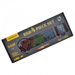 Set Gaming 4 Piese RGB - Tastatura, Mouse, Casti si Mouse Pad / AS-1088 Set Gaming 4 Piese RGB - Tastatura, Mouse, Casti si Mouse Pad / AS-1088