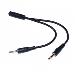 Cablu Audio Jack 3,5mm la 2 x Jack 3,5mm Tata, 20cm Cablu Audio Jack 3,5mm la 2 x Jack 3,5mm Tata, 20cm