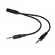 Cablu Audio Jack 3,5mm la 2 x Jack 3,5mm Tata, 20cm