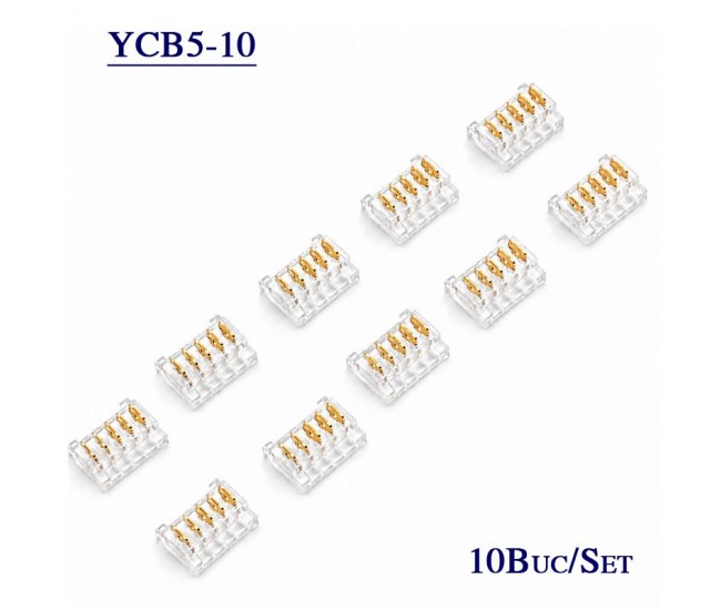 Conector pentru Imbinare Banda LED SMD 10mm 5 Pini Strip to Strip Set 10 Buc DALBI YCB5P-10