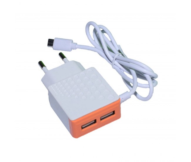 Incarcator Retea 220V - 2 x USB + Micro Usb 3,1A