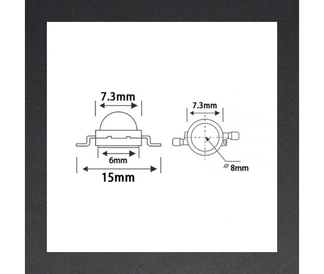 Led SMD 3W Lumina Alb-Rece 6500K