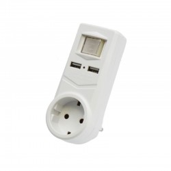 Triplu Stecher 1 Suco + 2 USB si Intrerupator Triplu Stecher 1 Suco + 2 USB si Intrerupator