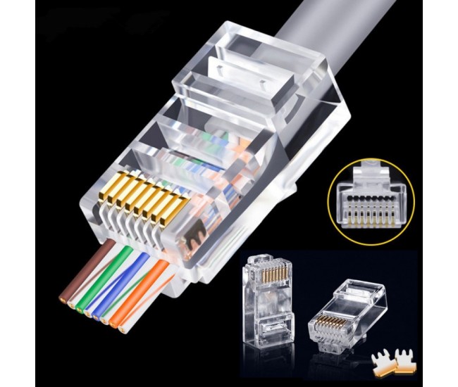 Mufa UTP Plastic CAT6E + CUT 100b/set