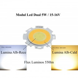 Led Cob 28mm - 5W, Lumina Cald/Rece Led Cob 28mm - 5W, Lumina Cald/Rece