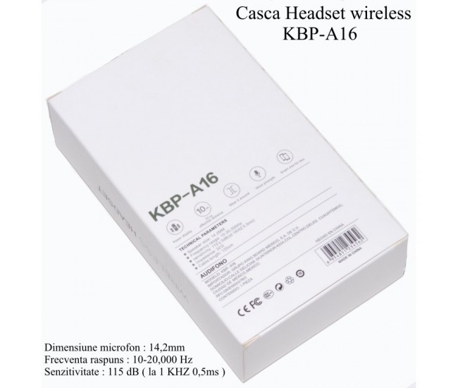 Casca Headset Wireless Bluetooth - KBP-A16