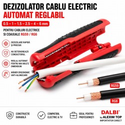 Dezizolator Cablu Electric Multifunctional Reglabil 0.5–6mm + RG59 RG6 Profesional DALBI
