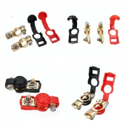 Borne de Baterie Auto, Rosu/Negru cu Cauciuc Borne de Baterie Auto, Rosu/Negru cu Cauciuc