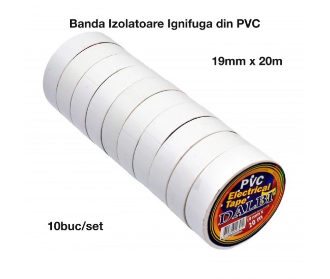 Banda Izolier Alba 19mm x 20m - Set/10buc