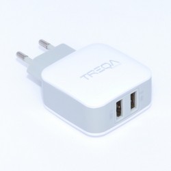 Incarcator Retea - 2 x USB / 2,4A TREQA Incarcator Retea - 2 x USB / 2,4A TREQA