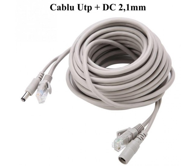 Cablu Camere UTP + Alimentare DC 2,1mm/50m