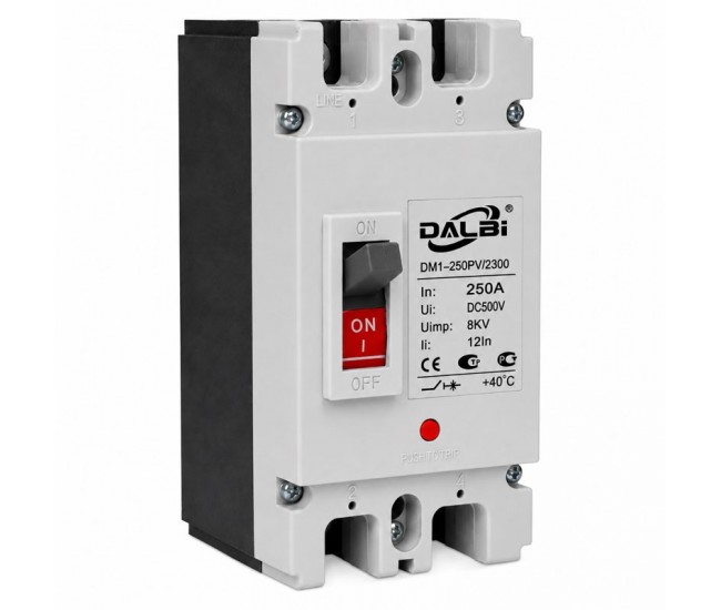 Intrerupator MCCB DC 2P 250A 500V pentru Panouri Fotovoltaice DALBI