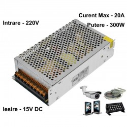 Sursa de Alimentare Metalica 220V-15V/300W-20A Sursa de Alimentare Metalica 220V-15V/300W-20A