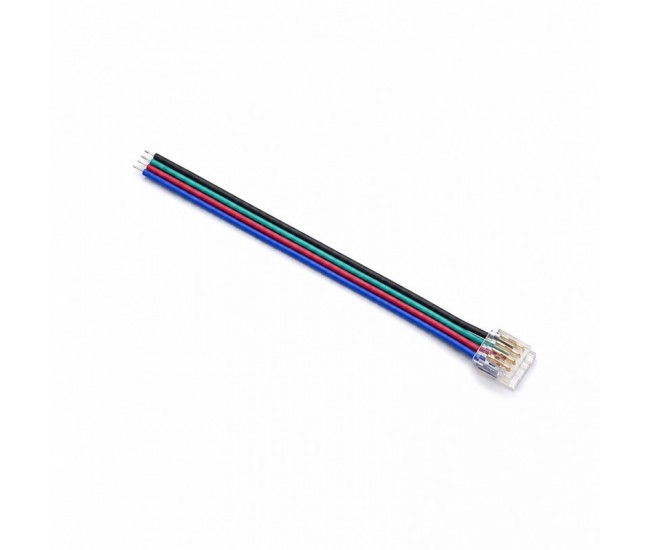 Conector Banda LED SMD RGB 8mm 4 Pini cu Cablu 10cm Set 10 Buc YCA4P-8-1 DALBI