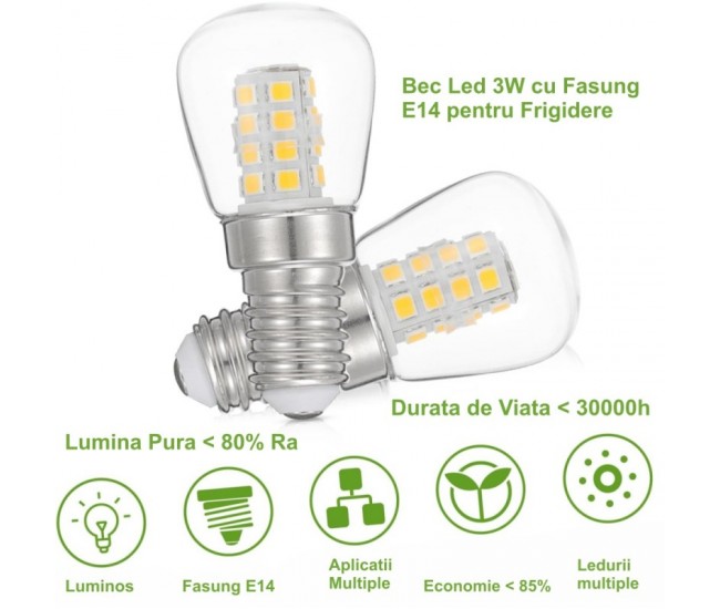 Bec de Frigider cu Led 3W / E14