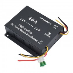 Convertor Auto de Tensiune 24V la 12V, 40A, DC-DC, cu Ventilator DALBI