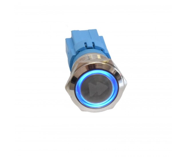 Push Buton 5-24V / 19mm (Up) Led Albastru