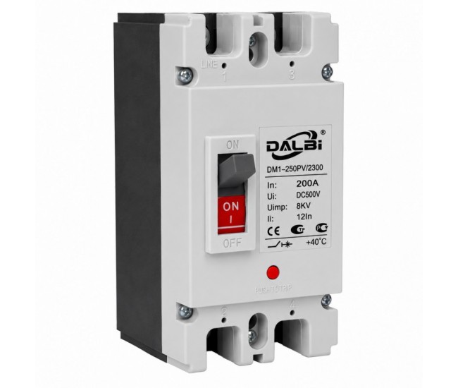 Intrerupator MCCB DC 2P 200A 500V pentru Panouri Fotovoltaice DALBI