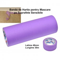Banda de Hartie pentru Mascare 48mm*30M  Mov / 6Buc/Set Banda de Hartie pentru Mascare 48mm*30M  Mov / 6Buc/Set