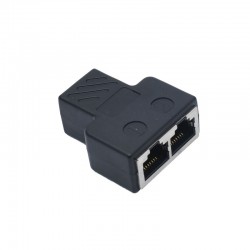 Adaptor Spliter RJ45 UTP mama - 2 mama Negru CAT5/6 - spliter retea Ethernet
