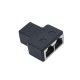 Adaptor Spliter RJ45 UTP mama - 2 mama Negru CAT5/6 - spliter retea Ethernet