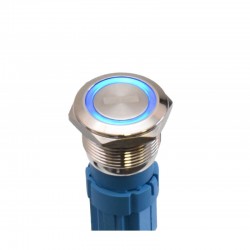 Push Buton 5-24V / 19mm, Minus (-) Led Albastru Push Buton 5-24V / 19mm, Minus (-) Led Albastru