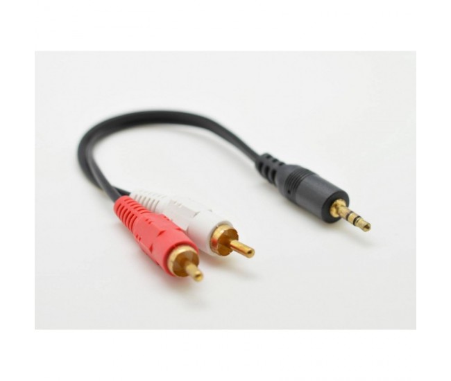 Cablu Audio Jack 3,5mm Tata-2 Rca Tata/15cm