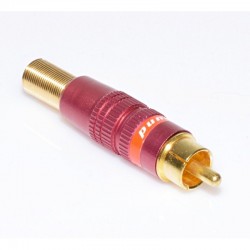 Mufa RCA Tata Metal Gold-Rosu cu Arc Mufa RCA Tata Metal Gold-Rosu cu Arc