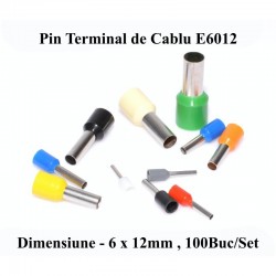 Pin Terminal de Cablu E6012 Negru, 100Buc/Set Pin Terminal de Cablu E6012 Negru, 100Buc/Set